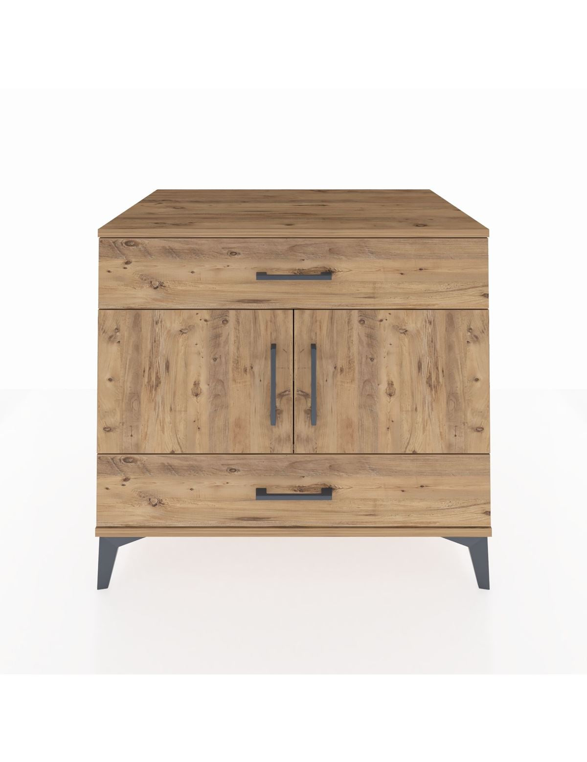 Kronos Şifonyer 2 Raflı 2 Çekmeceli 2 Kapaklı 88x59x80 Çam-Çam