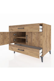 Kronos Şifonyer 2 Raflı 2 Çekmeceli 2 Kapaklı 88x59x80 Çam-Çam