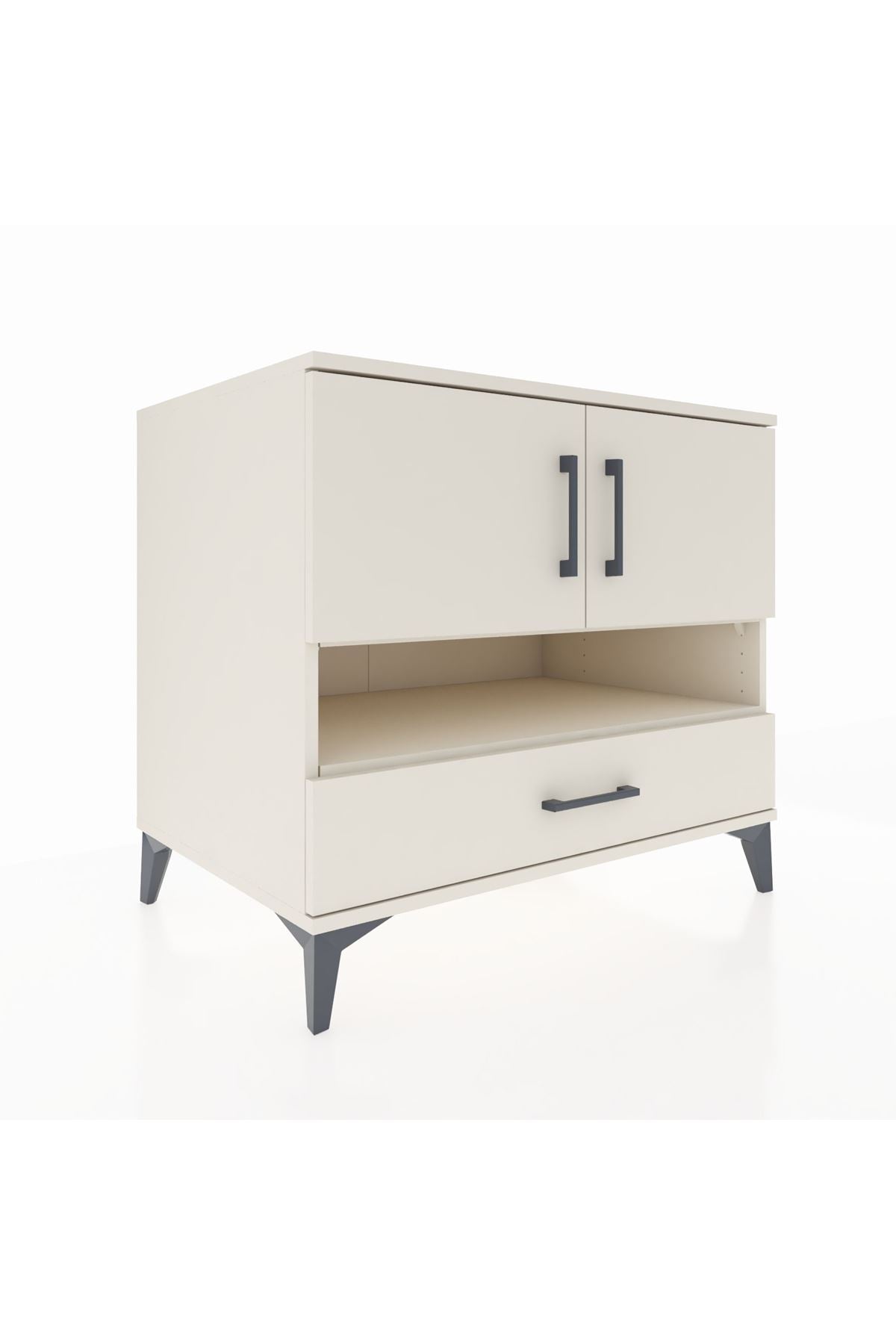 Kronos Şifonyer 3 Raflı Tek Çekmeceli 2 Kapaklı 88x59x80 Aytaşı-Aytaşı