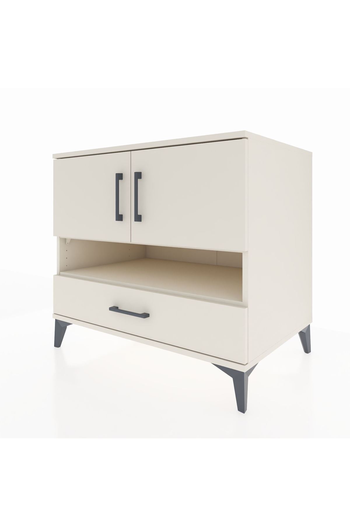 Kronos Şifonyer 3 Raflı Tek Çekmeceli 2 Kapaklı 88x59x80 Aytaşı-Aytaşı