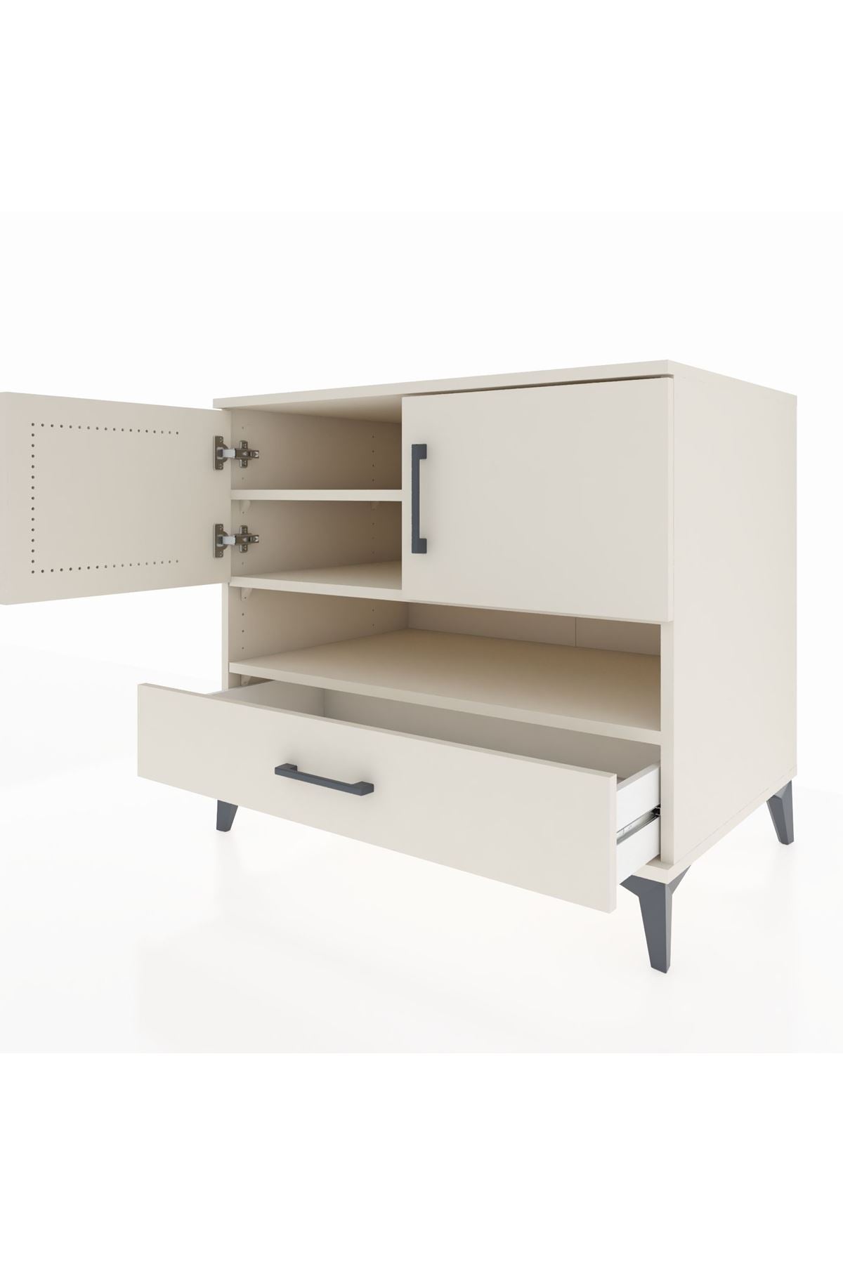 Kronos Şifonyer 3 Raflı Tek Çekmeceli 2 Kapaklı 88x59x80 Aytaşı-Aytaşı