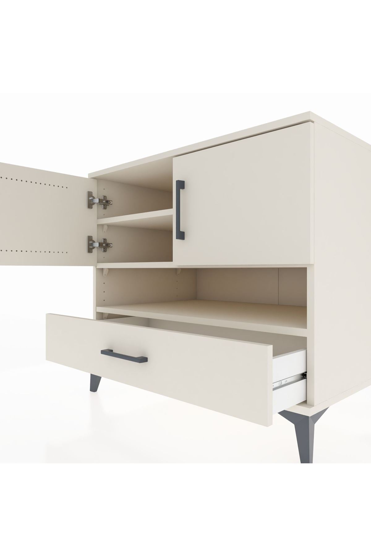 Kronos Şifonyer 3 Raflı Tek Çekmeceli 2 Kapaklı 88x59x80 Aytaşı-Aytaşı