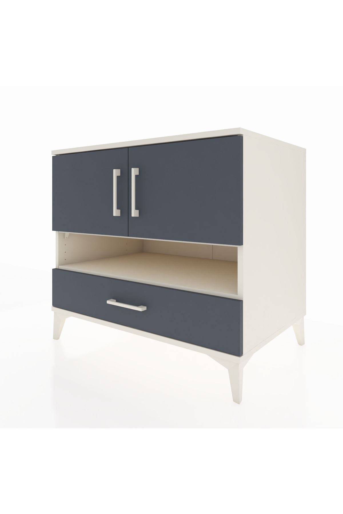 Kronos Şifonyer 3 Raflı Tek Çekmeceli 2 Kapaklı 88x59x80 Aytaşı-Antrasit