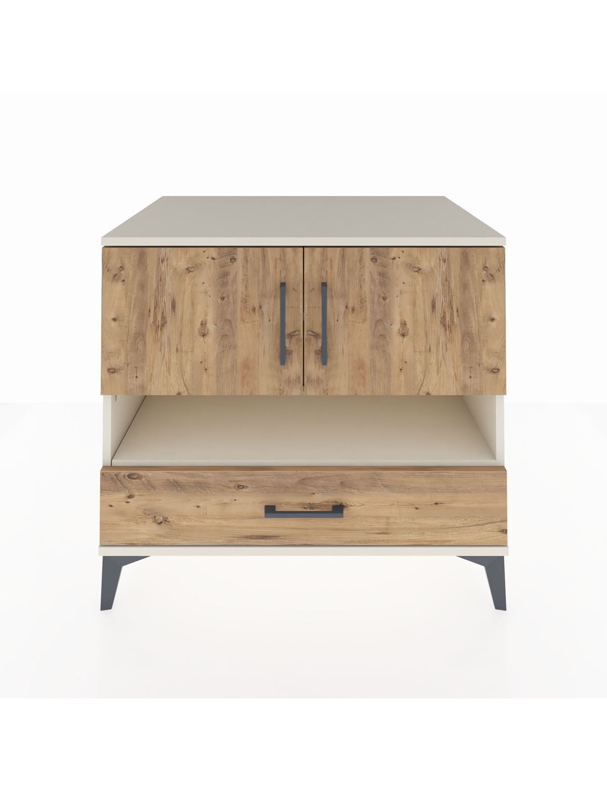 Kronos Şifonyer 3 Raflı Tek Çekmeceli 2 Kapaklı 88x59x80 Aytaşı-Çam