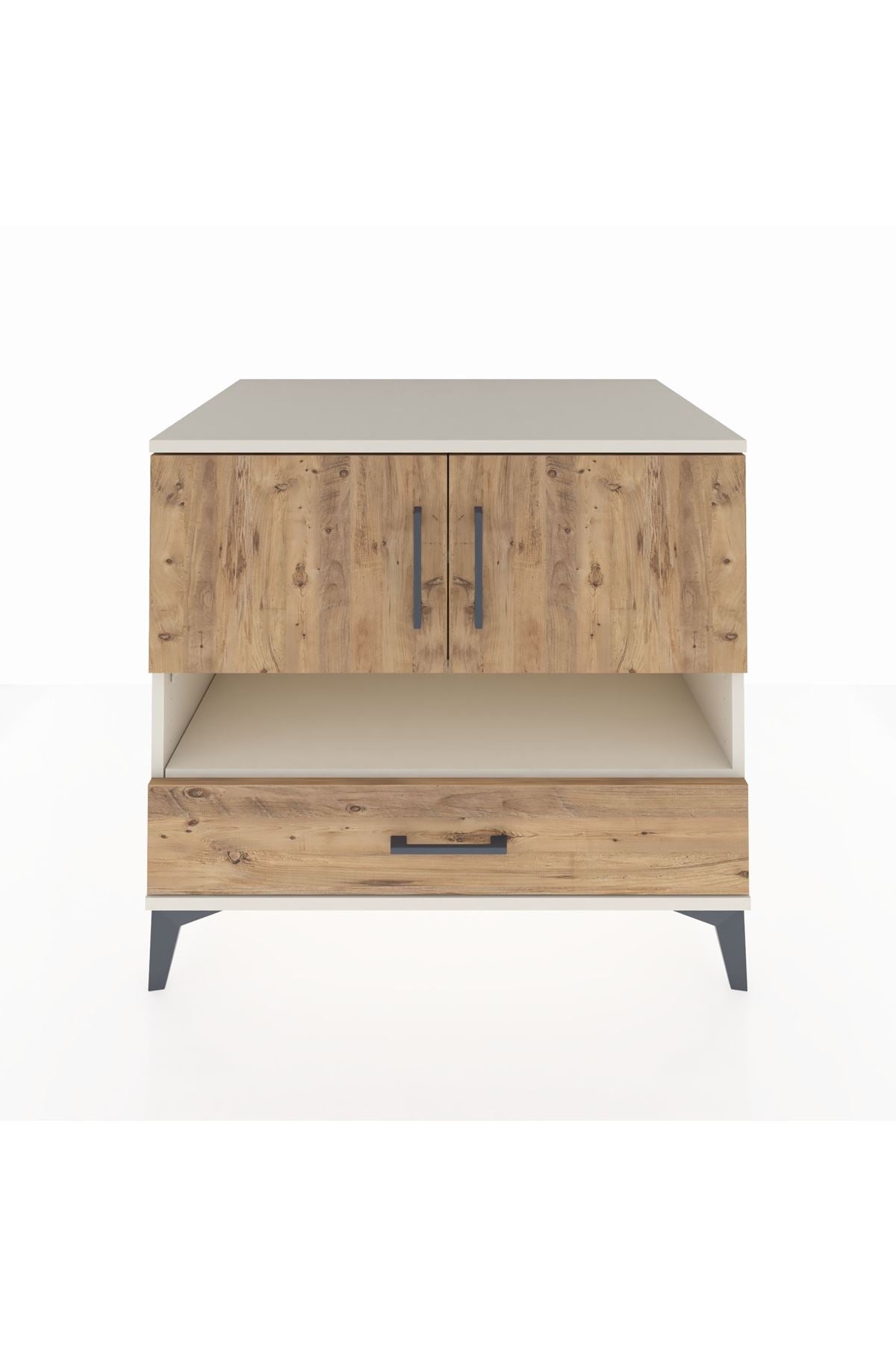 Kronos Şifonyer 3 Raflı Tek Çekmeceli 2 Kapaklı 88x59x80 Aytaşı-Çam