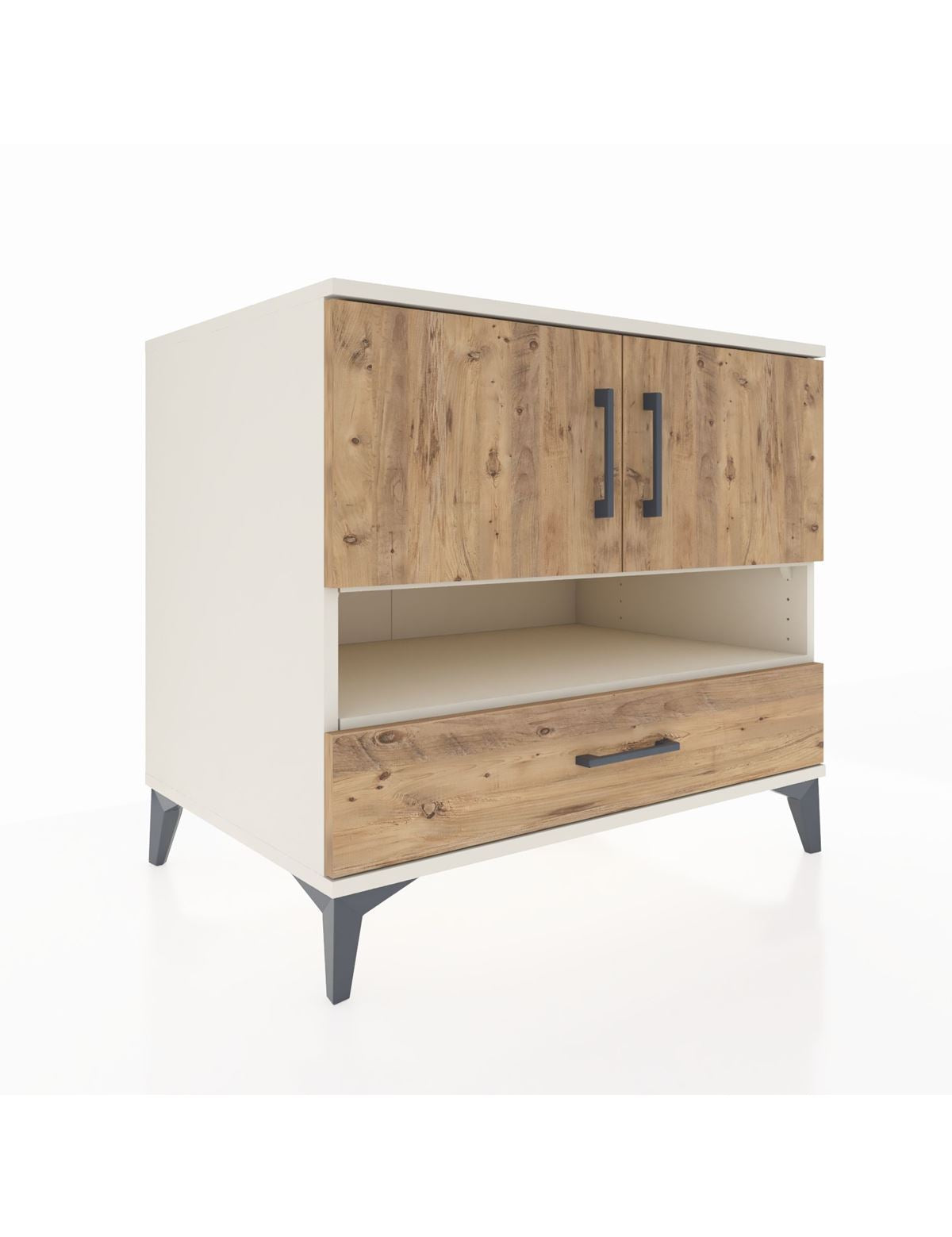 Kronos Şifonyer 3 Raflı Tek Çekmeceli 2 Kapaklı 88x59x80 Aytaşı-Çam