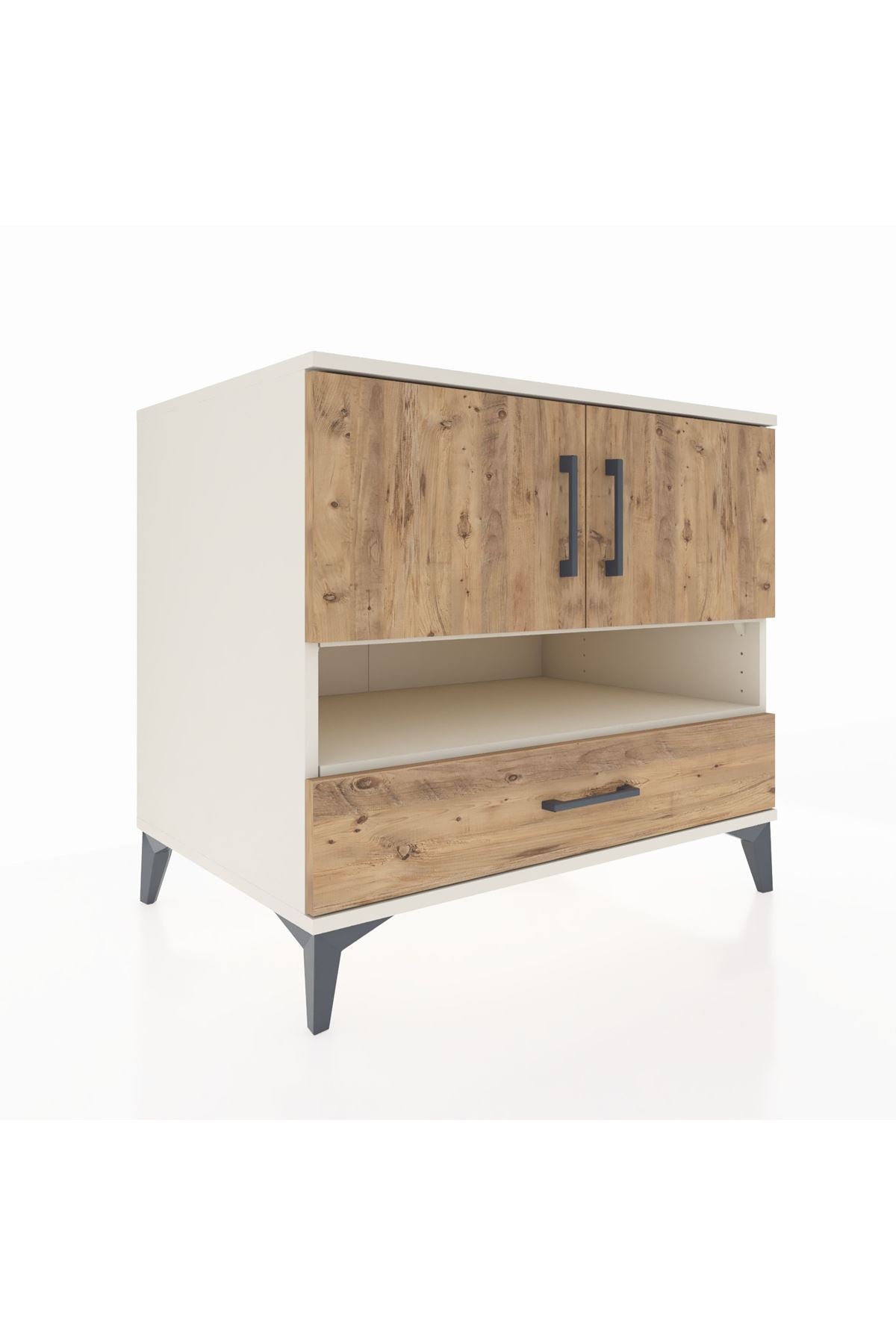 Kronos Şifonyer 3 Raflı Tek Çekmeceli 2 Kapaklı 88x59x80 Aytaşı-Çam