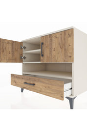 Kronos Şifonyer 3 Raflı Tek Çekmeceli 2 Kapaklı 88x59x80 Aytaşı-Çam