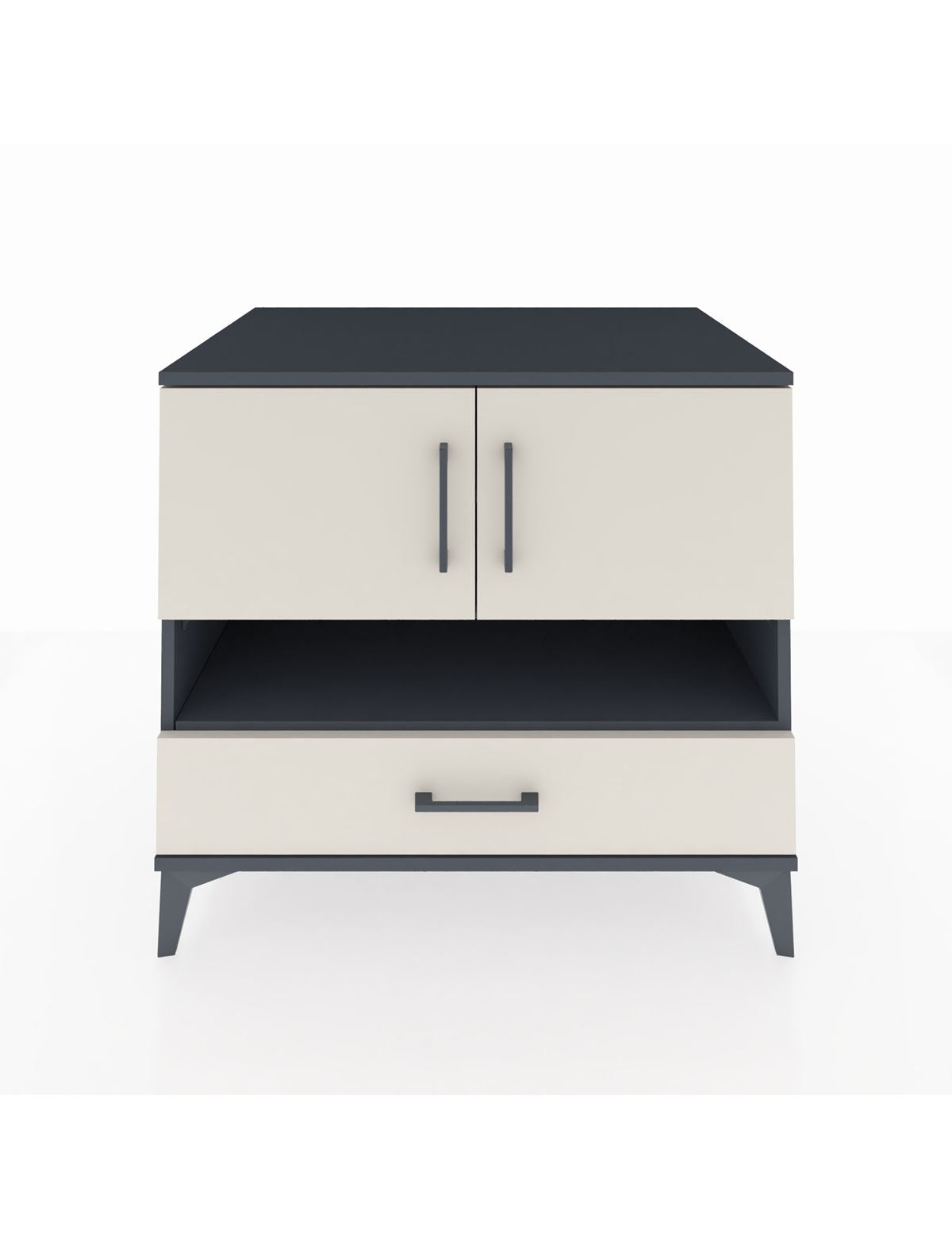 Kronos Şifonyer 3 Raflı Tek Çekmeceli 2 Kapaklı 88x59x80 Antrasit-Aytaşı