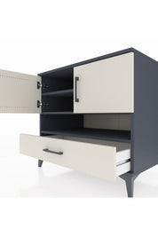 Kronos Şifonyer 3 Raflı Tek Çekmeceli 2 Kapaklı 88x59x80 Antrasit-Aytaşı