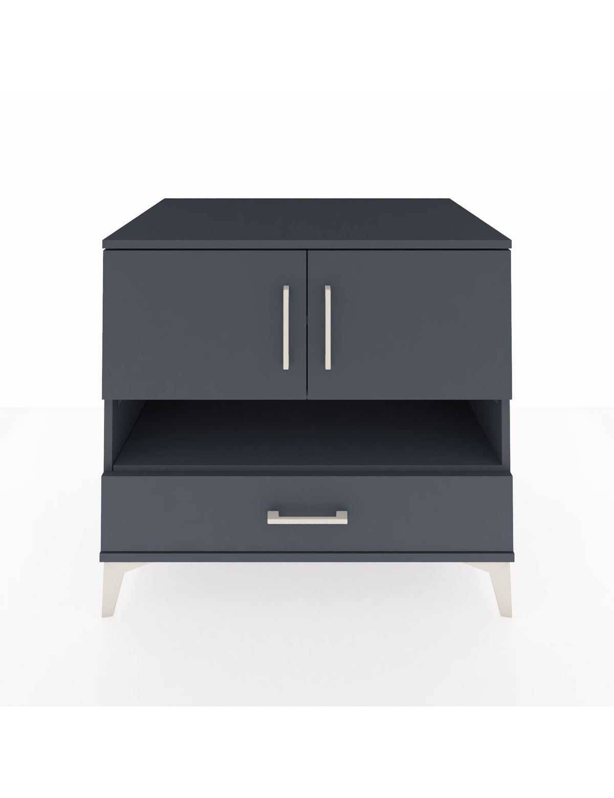 Kronos Şifonyer 3 Raflı Tek Çekmeceli 2 Kapaklı 88x59x80 Antrasit-Antrasit