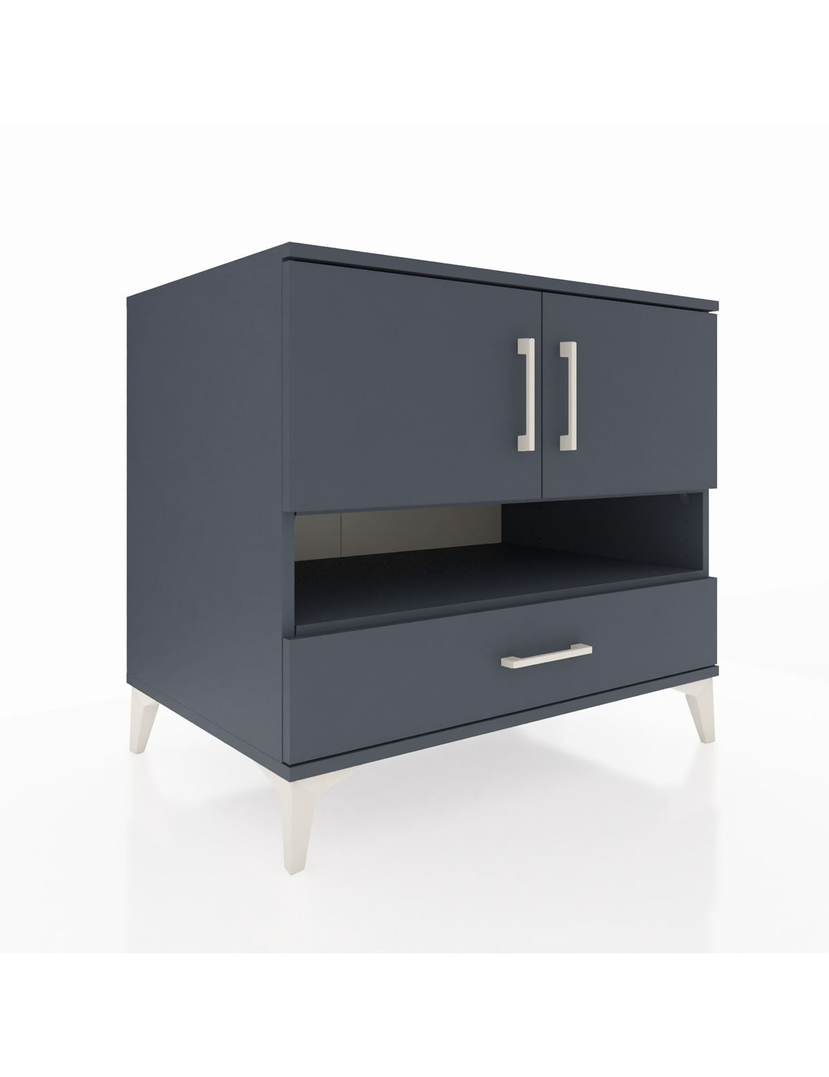 Kronos Şifonyer 3 Raflı Tek Çekmeceli 2 Kapaklı 88x59x80 Antrasit-Antrasit