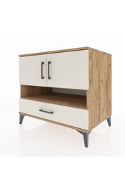 Kronos Şifonyer 3 Raflı Tek Çekmeceli 2 Kapaklı 88x59x80 Çam-Aytaşı