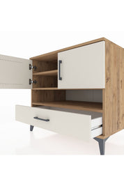 Kronos Şifonyer 3 Raflı Tek Çekmeceli 2 Kapaklı 88x59x80 Çam-Aytaşı