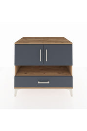 Kronos Şifonyer 3 Raflı Tek Çekmeceli 2 Kapaklı 88x59x80 Çam-Antrasit