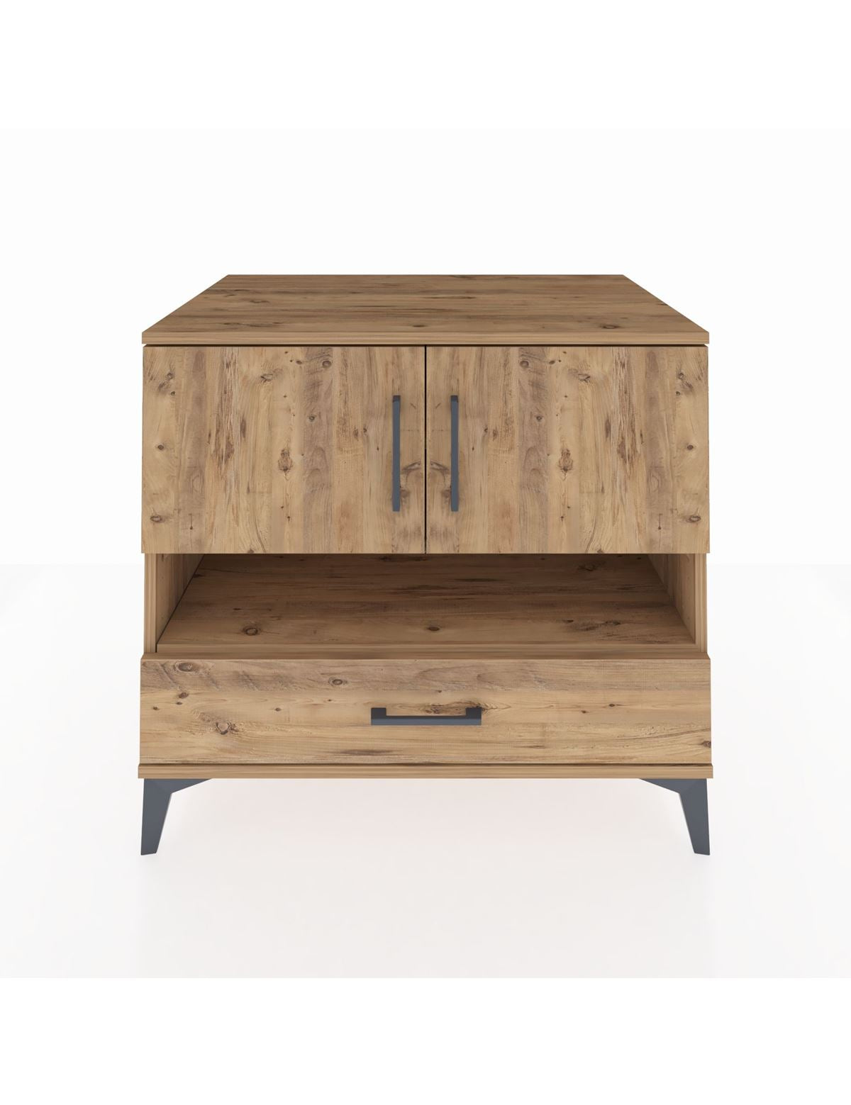 Kronos Şifonyer 3 Raflı Tek Çekmeceli 2 Kapaklı 88x59x80 Çam-Çam