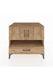 Kronos Şifonyer 3 Raflı Tek Çekmeceli 2 Kapaklı 88x59x80 Çam-Çam