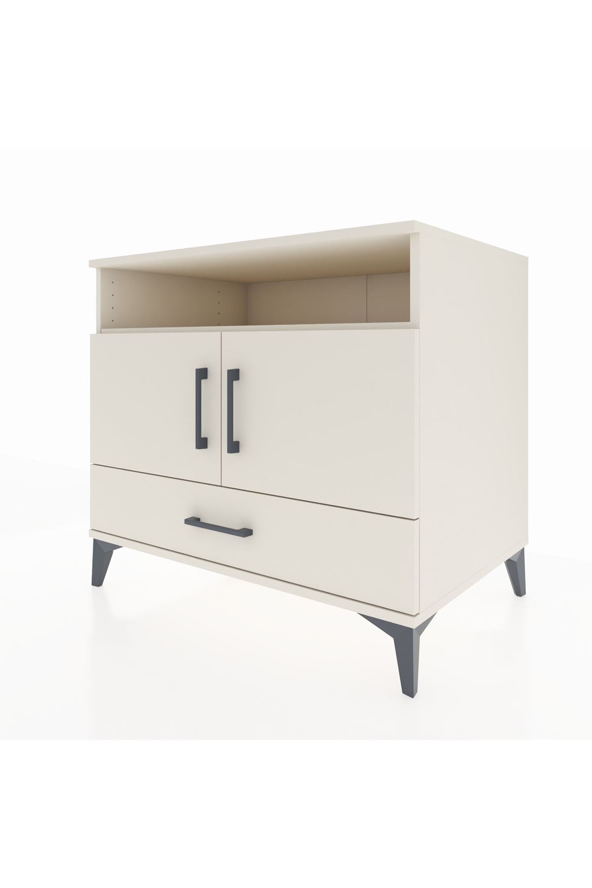 Kronos Şifonyer 3 Raflı Tek Çekmeceli 2 Kapaklı 88x59x80 Aytaşı-Aytaşı