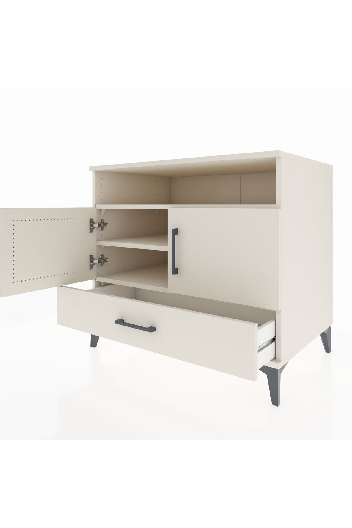 Kronos Şifonyer 3 Raflı Tek Çekmeceli 2 Kapaklı 88x59x80 Aytaşı-Aytaşı