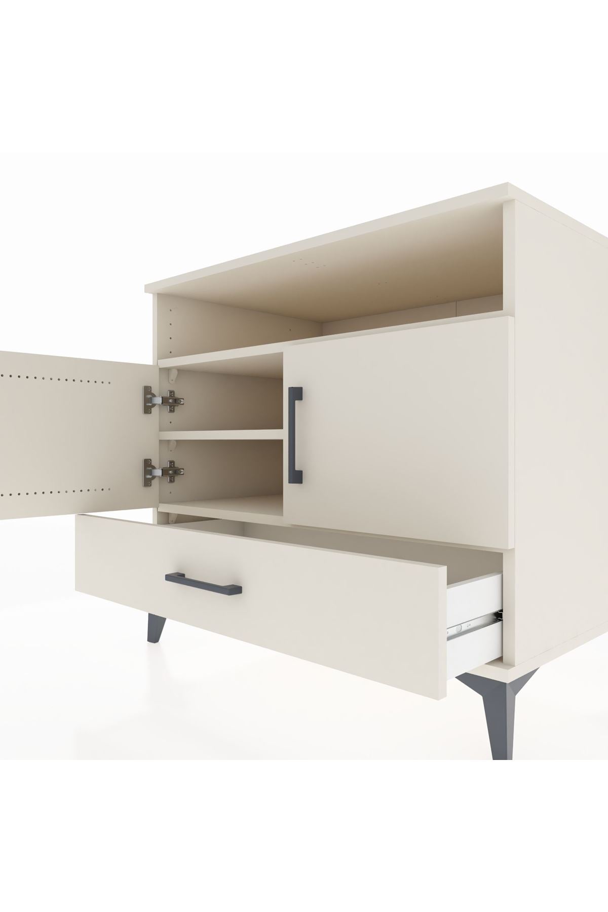 Kronos Şifonyer 3 Raflı Tek Çekmeceli 2 Kapaklı 88x59x80 Aytaşı-Aytaşı