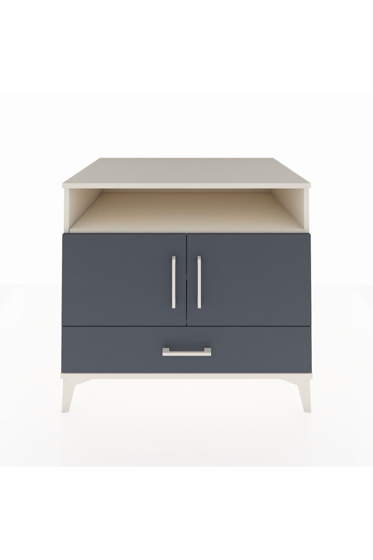 Kronos Şifonyer 3 Raflı Tek Çekmeceli 2 Kapaklı 88x59x80 Aytaşı-Antrasit