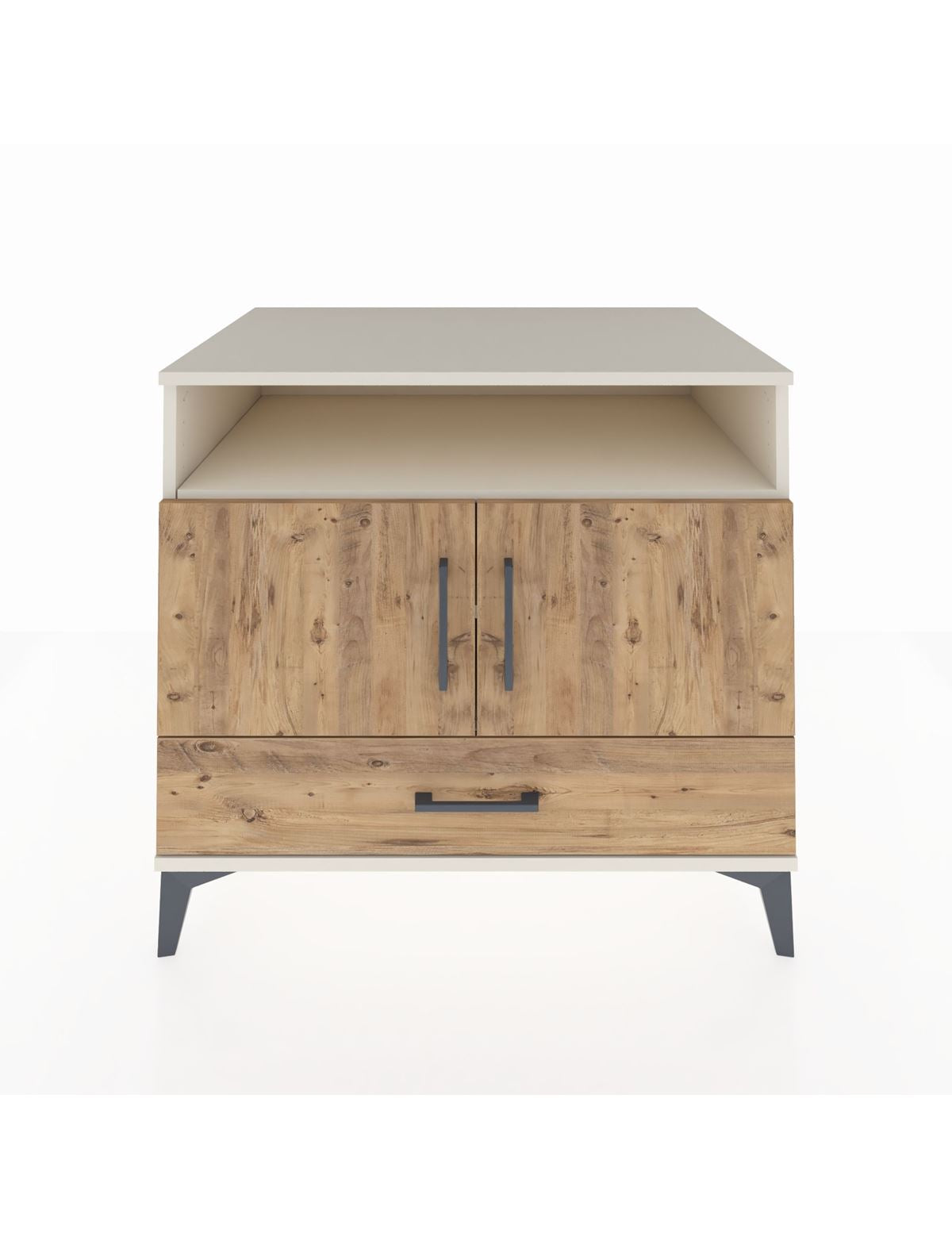 Kronos Şifonyer 3 Raflı Tek Çekmeceli 2 Kapaklı 88x59x80 Aytaşı-Çam