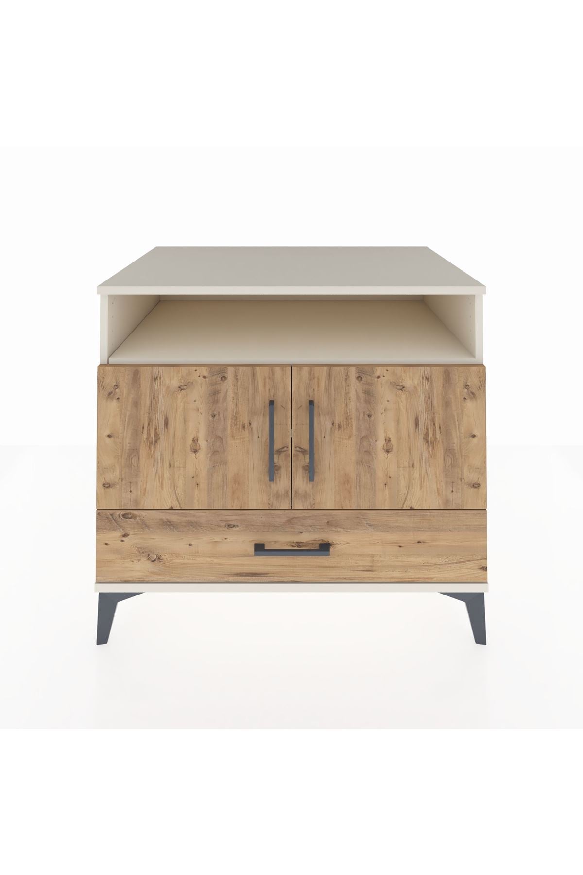 Kronos Şifonyer 3 Raflı Tek Çekmeceli 2 Kapaklı 88x59x80 Aytaşı-Çam