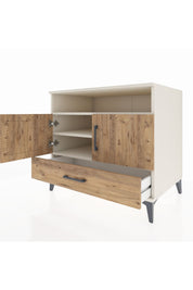 Kronos Şifonyer 3 Raflı Tek Çekmeceli 2 Kapaklı 88x59x80 Aytaşı-Çam