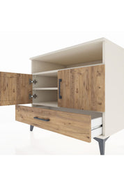 Kronos Şifonyer 3 Raflı Tek Çekmeceli 2 Kapaklı 88x59x80 Aytaşı-Çam