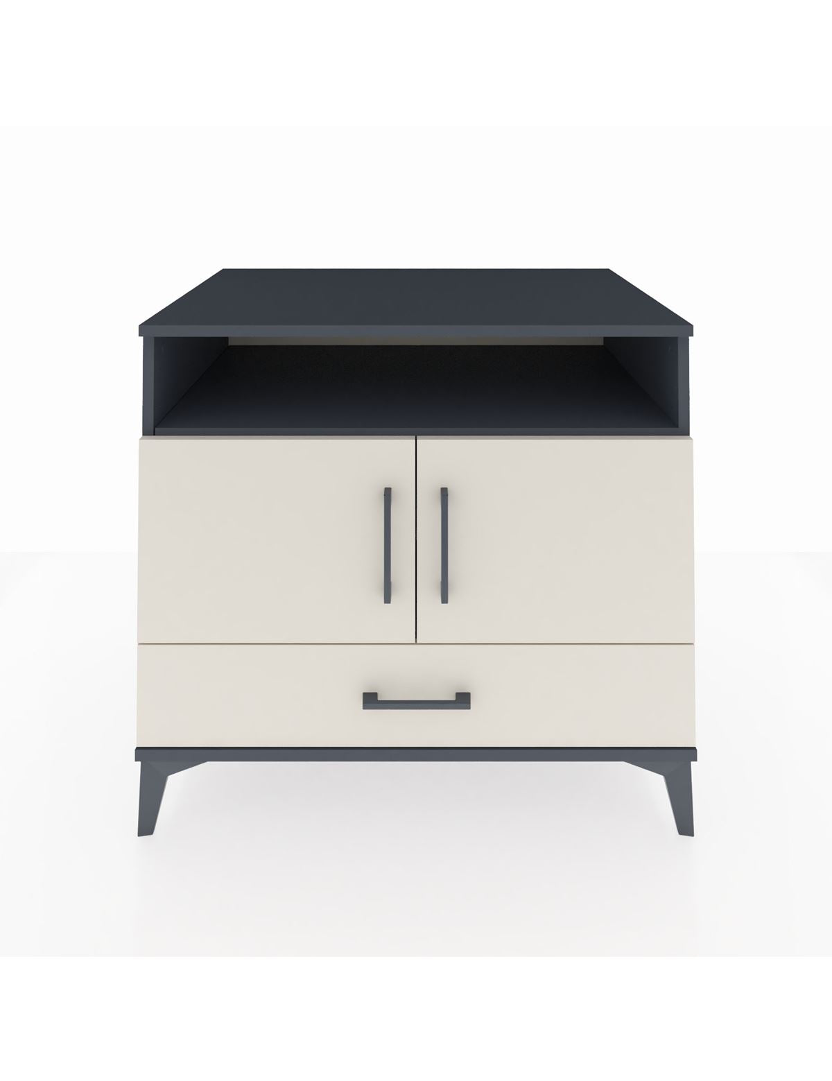 Kronos Şifonyer 3 Raflı Tek Çekmeceli 2 Kapaklı 88x59x80 Antrasit-Aytaşı