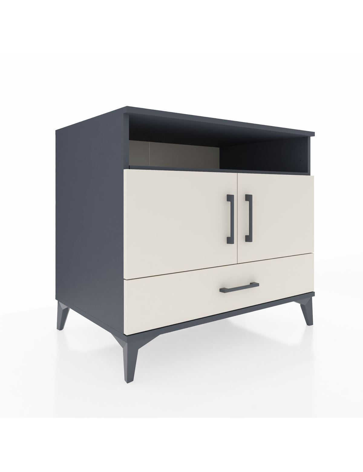 Kronos Şifonyer 3 Raflı Tek Çekmeceli 2 Kapaklı 88x59x80 Antrasit-Aytaşı