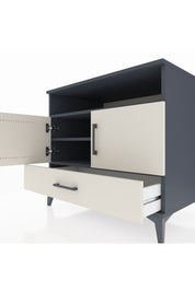 Kronos Şifonyer 3 Raflı Tek Çekmeceli 2 Kapaklı 88x59x80 Antrasit-Aytaşı