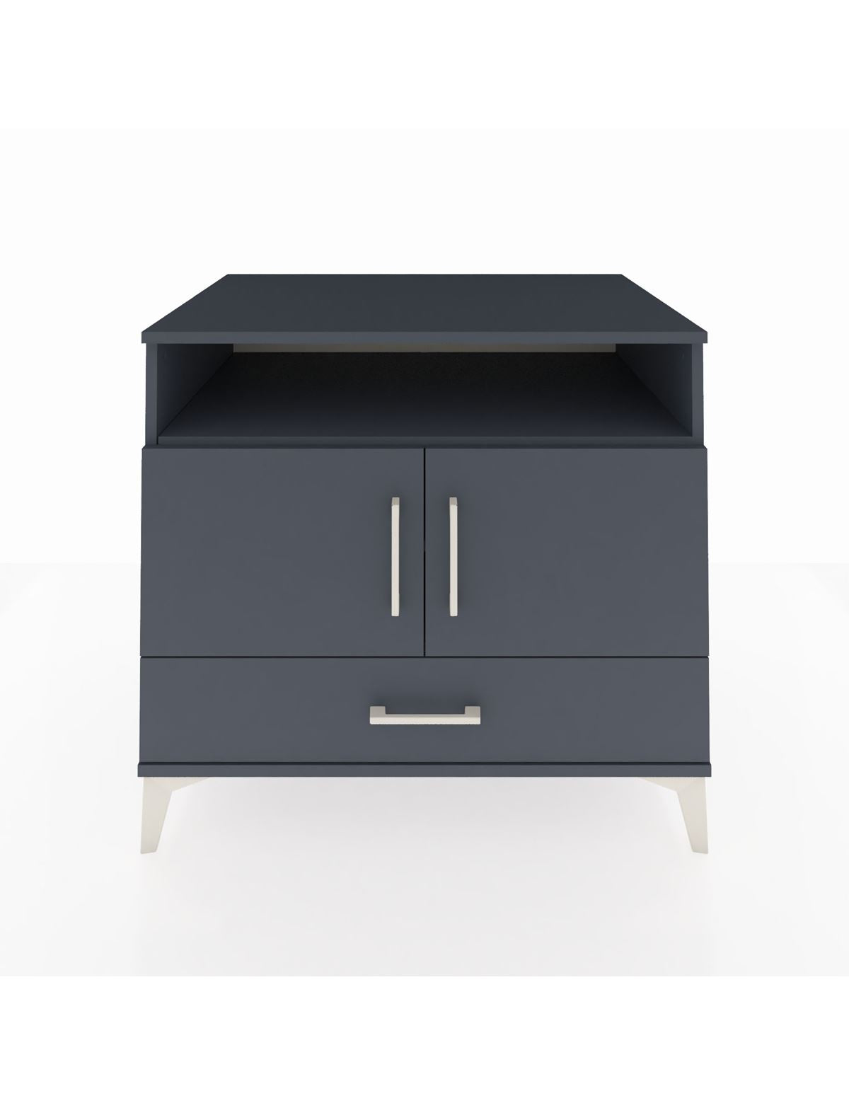 Kronos Şifonyer 3 Raflı Tek Çekmeceli 2 Kapaklı 88x59x80 Antrasit-Antrasit