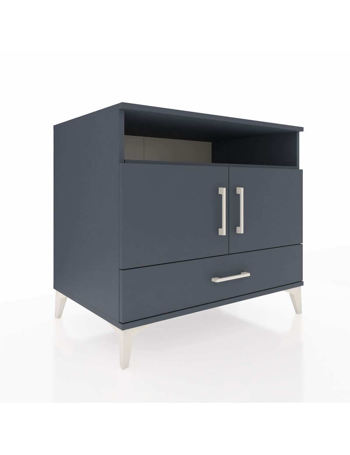 Kronos Şifonyer 3 Raflı Tek Çekmeceli 2 Kapaklı 88x59x80 Antrasit-Antrasit