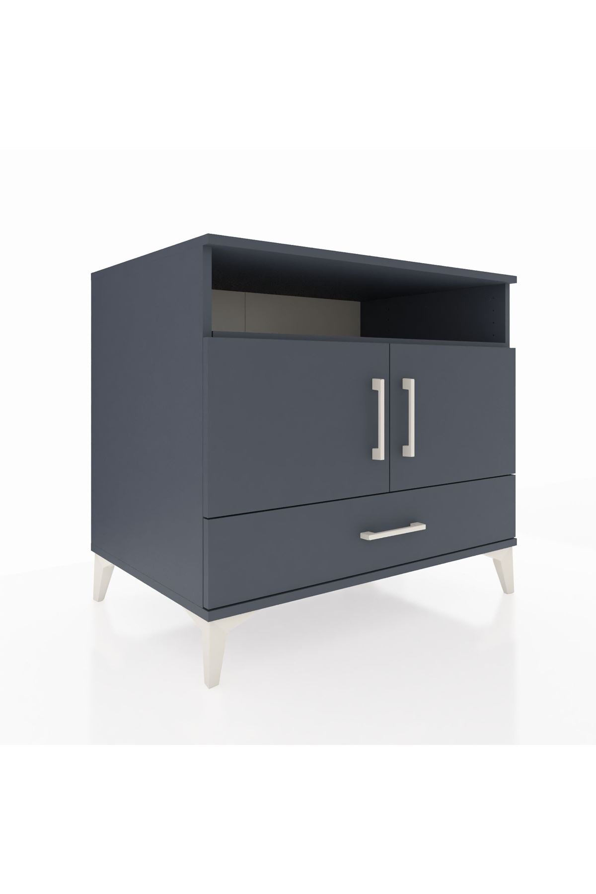 Kronos Şifonyer 3 Raflı Tek Çekmeceli 2 Kapaklı 88x59x80 Antrasit-Antrasit