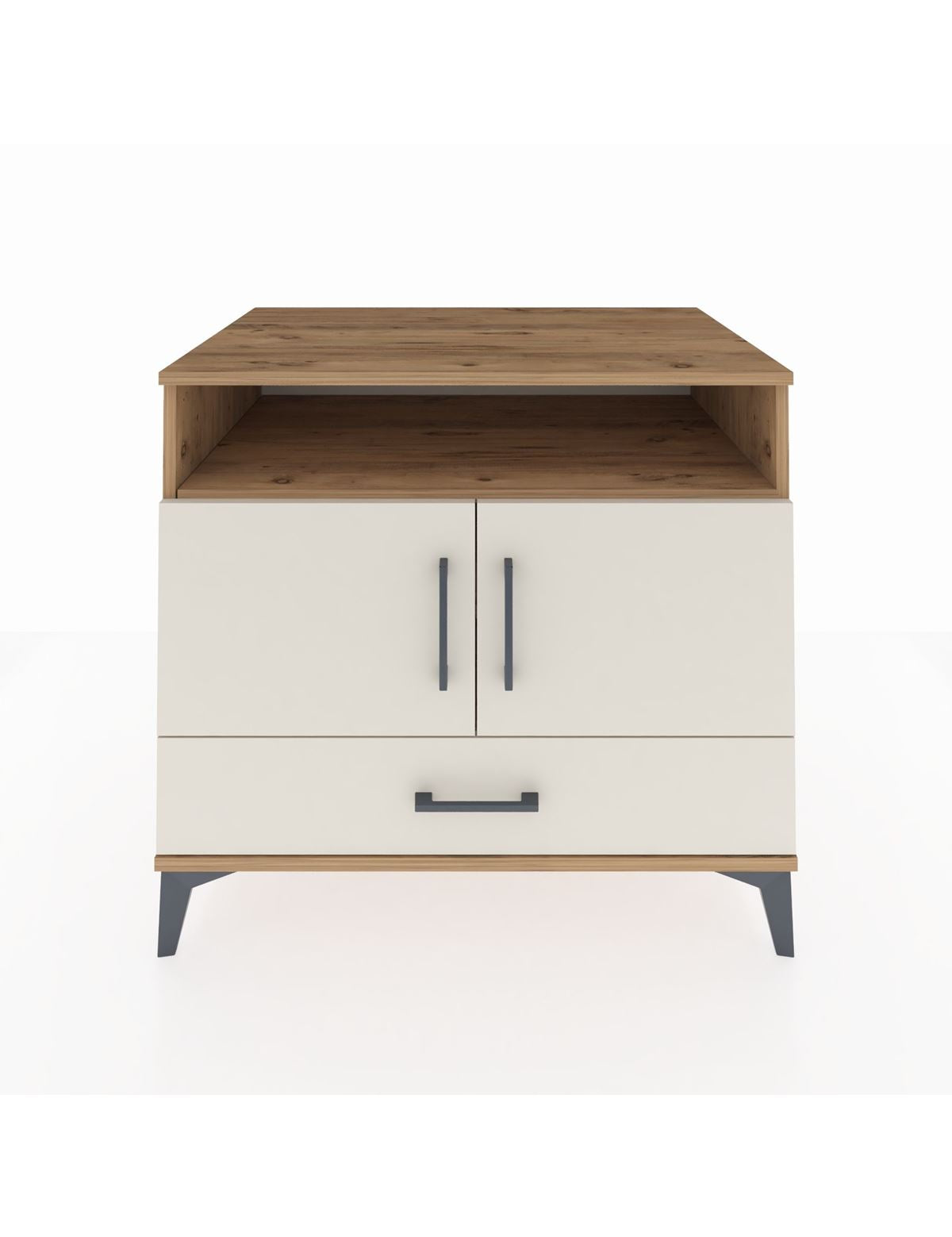 Kronos Şifonyer 3 Raflı Tek Çekmeceli 2 Kapaklı 88x59x80 Çam-Aytaşı