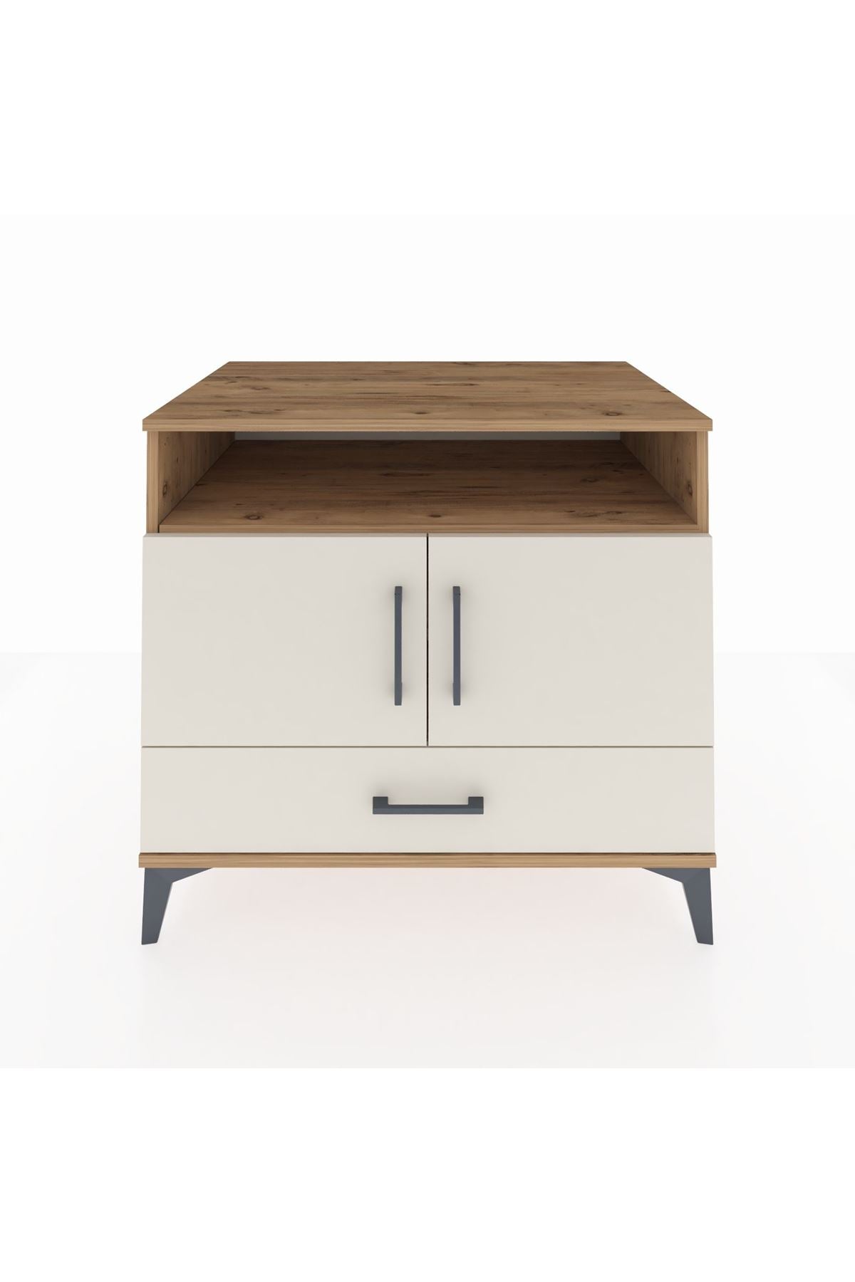 Kronos Şifonyer 3 Raflı Tek Çekmeceli 2 Kapaklı 88x59x80 Çam-Aytaşı