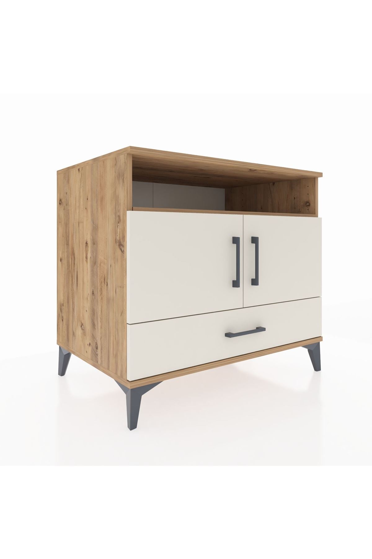 Kronos Şifonyer 3 Raflı Tek Çekmeceli 2 Kapaklı 88x59x80 Çam-Aytaşı