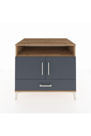 Kronos Şifonyer 3 Raflı Tek Çekmeceli 2 Kapaklı 88x59x80 Çam-Antrasit