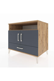 Kronos Şifonyer 3 Raflı Tek Çekmeceli 2 Kapaklı 88x59x80 Çam-Antrasit