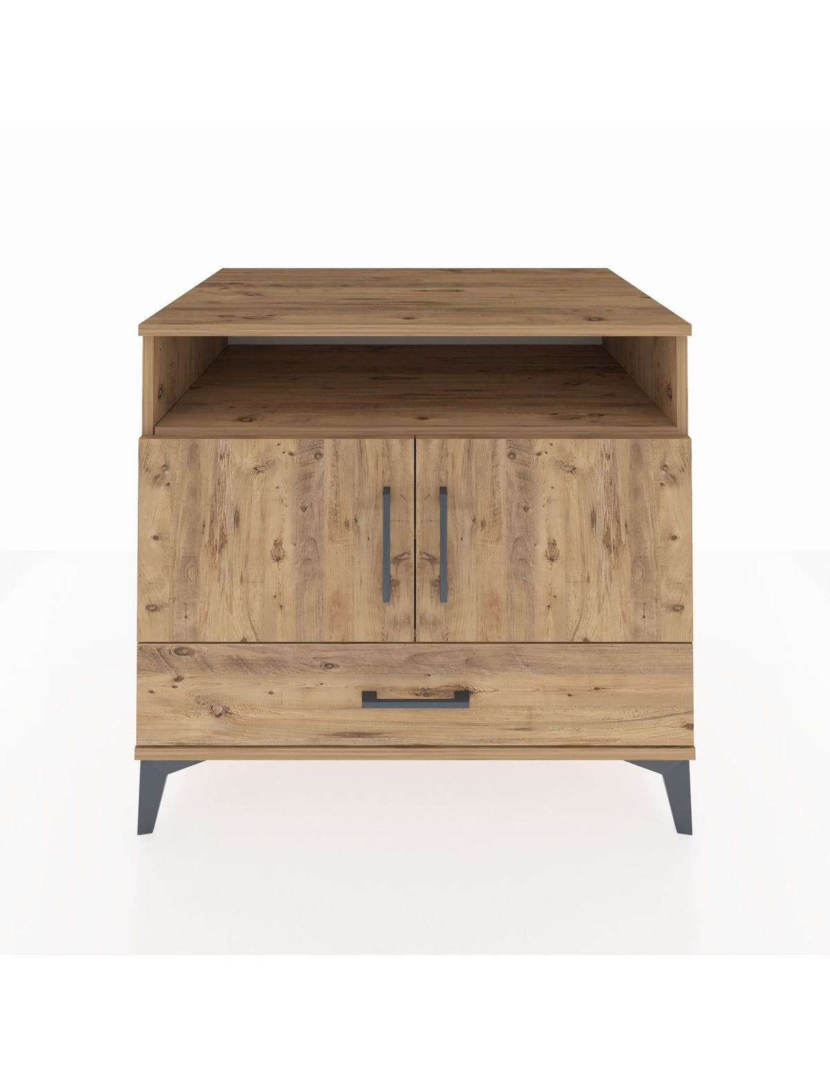 Kronos Şifonyer 3 Raflı Tek Çekmeceli 2 Kapaklı 88x59x80 Çam-Çam