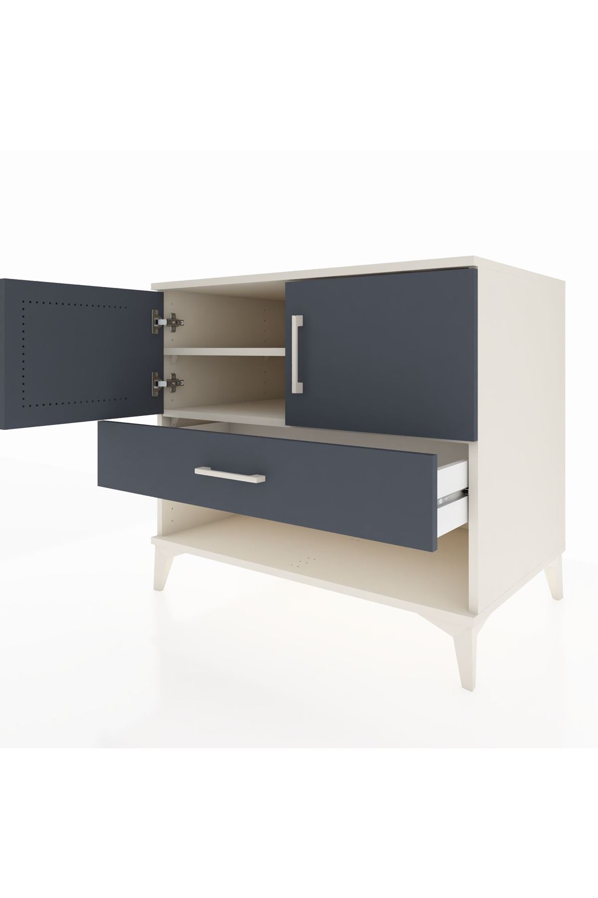 Kronos Şifonyer 2 Raflı Tek Çekmeceli 2 Kapaklı 88x59x80 Aytaşı-Antrasit