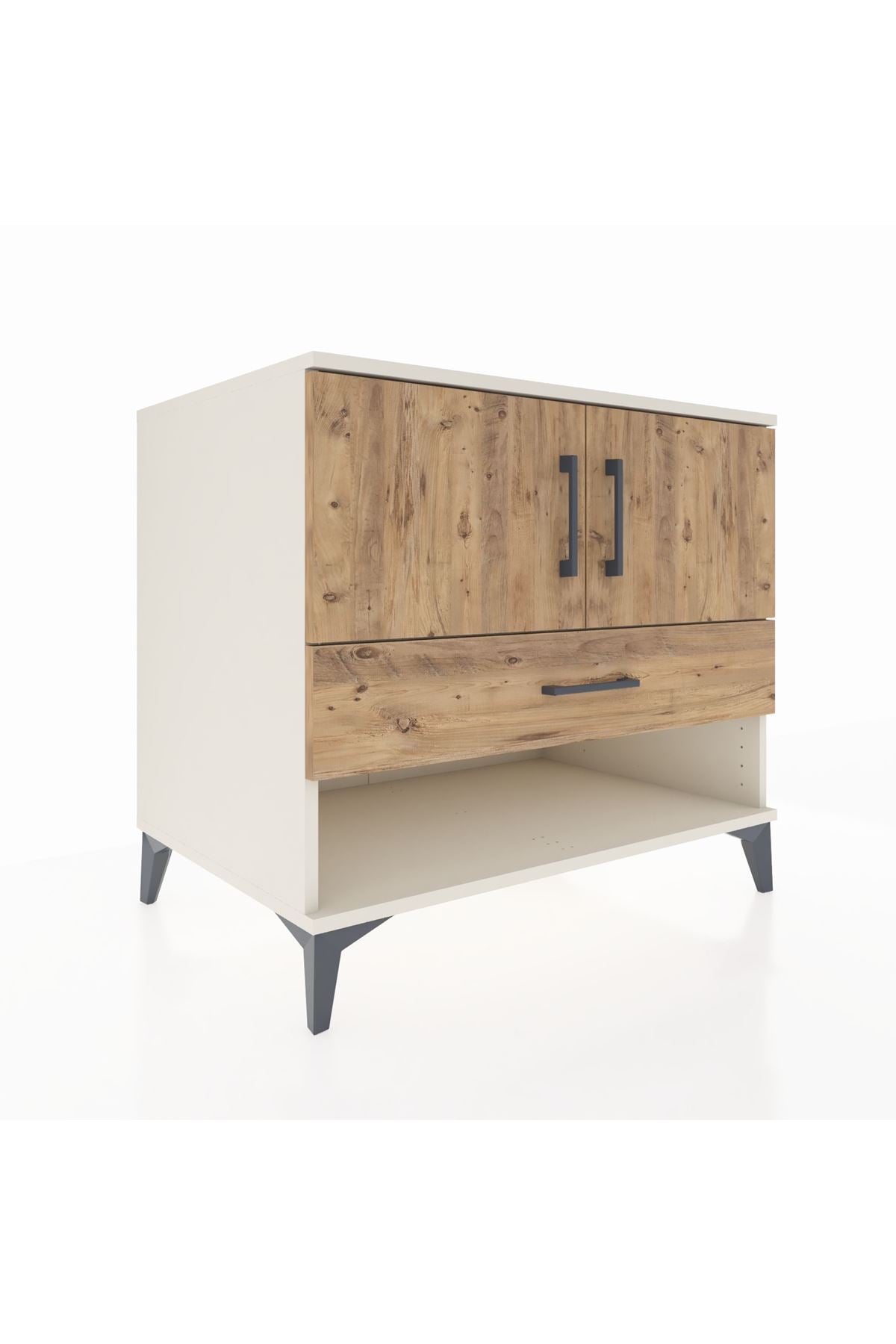 Kronos Şifonyer 2 Raflı Tek Çekmeceli 2 Kapaklı 88x59x80 Aytaşı-Çam