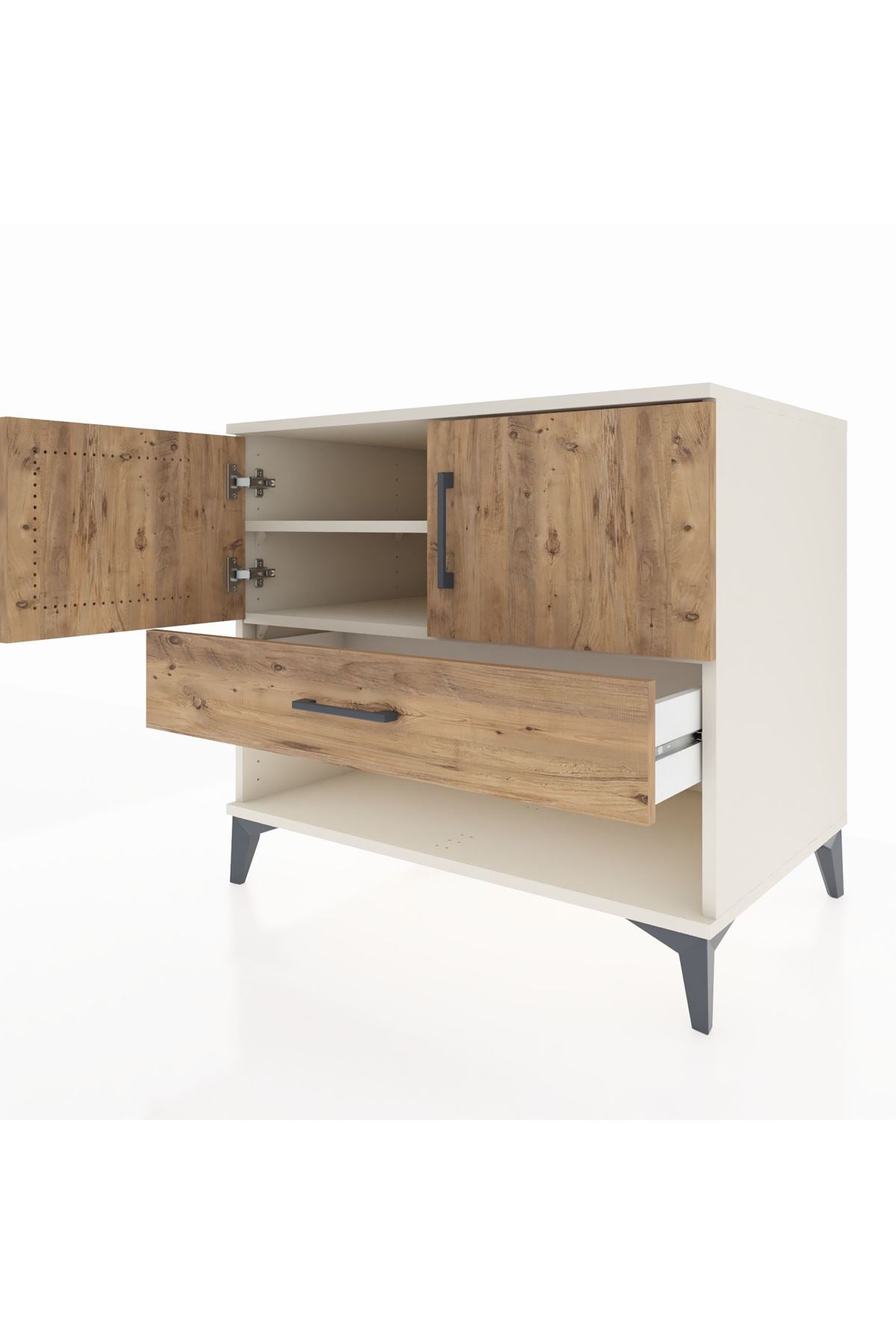 Kronos Şifonyer 2 Raflı Tek Çekmeceli 2 Kapaklı 88x59x80 Aytaşı-Çam