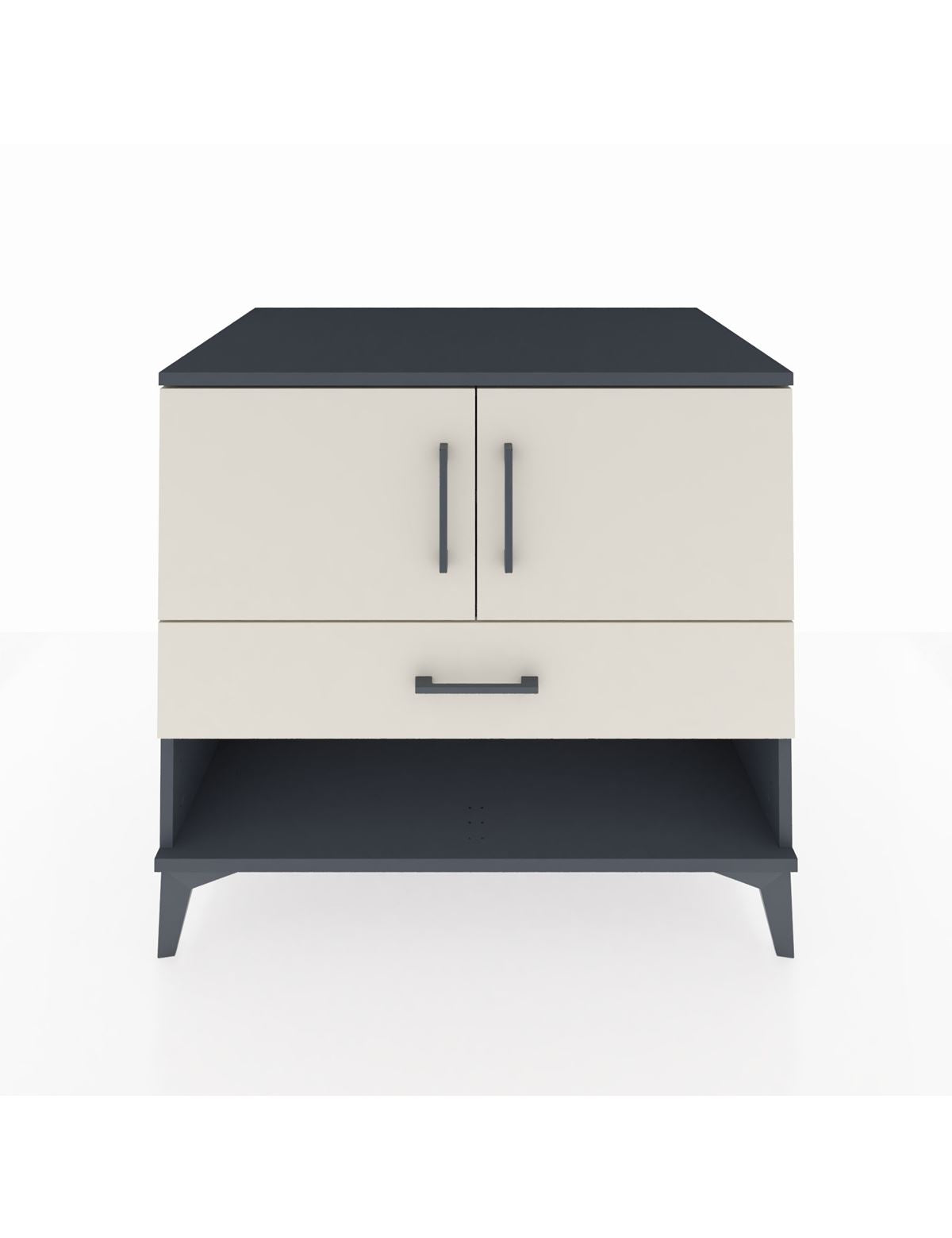 Kronos Şifonyer 2 Raflı Tek Çekmeceli 2 Kapaklı 88x59x80 Antrasit-Aytaşı