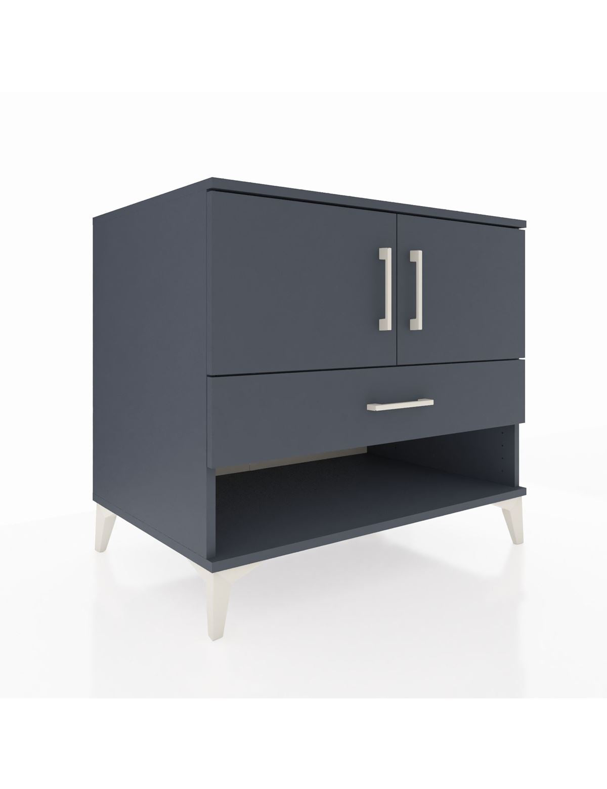 Kronos Şifonyer 2 Raflı Tek Çekmeceli 2 Kapaklı 88x59x80 Antrasit-Antrasit