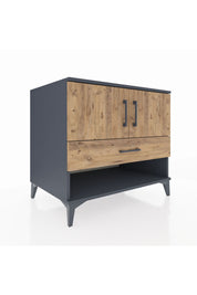 Kronos Şifonyer 2 Raflı Tek Çekmeceli 2 Kapaklı 88x59x80 Antrasit-Çam