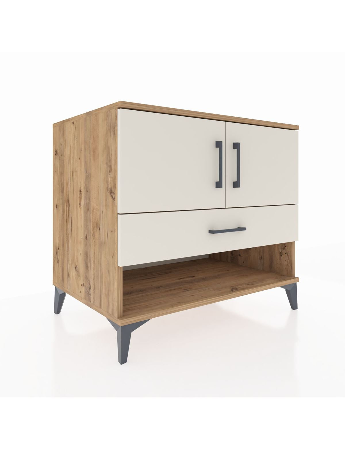 Kronos Şifonyer 2 Raflı Tek Çekmeceli 2 Kapaklı 88x59x80 Çam-Aytaşı