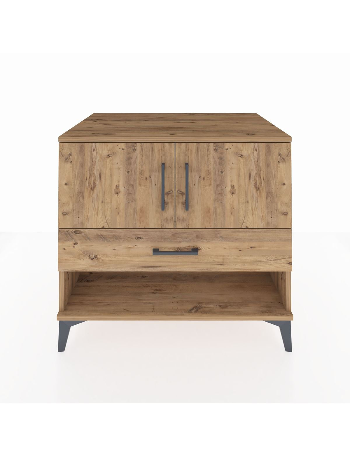 Kronos Şifonyer 2 Raflı Tek Çekmeceli 2 Kapaklı 88x59x80 Çam-Çam