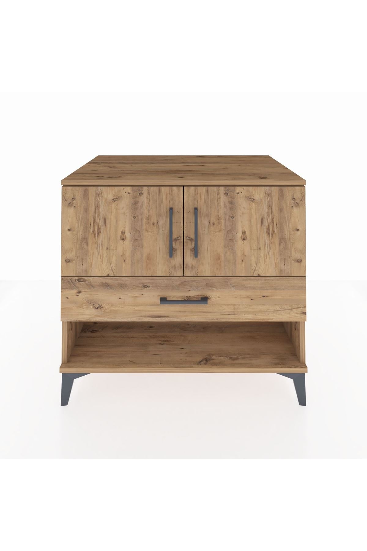 Kronos Şifonyer 2 Raflı Tek Çekmeceli 2 Kapaklı 88x59x80 Çam-Çam